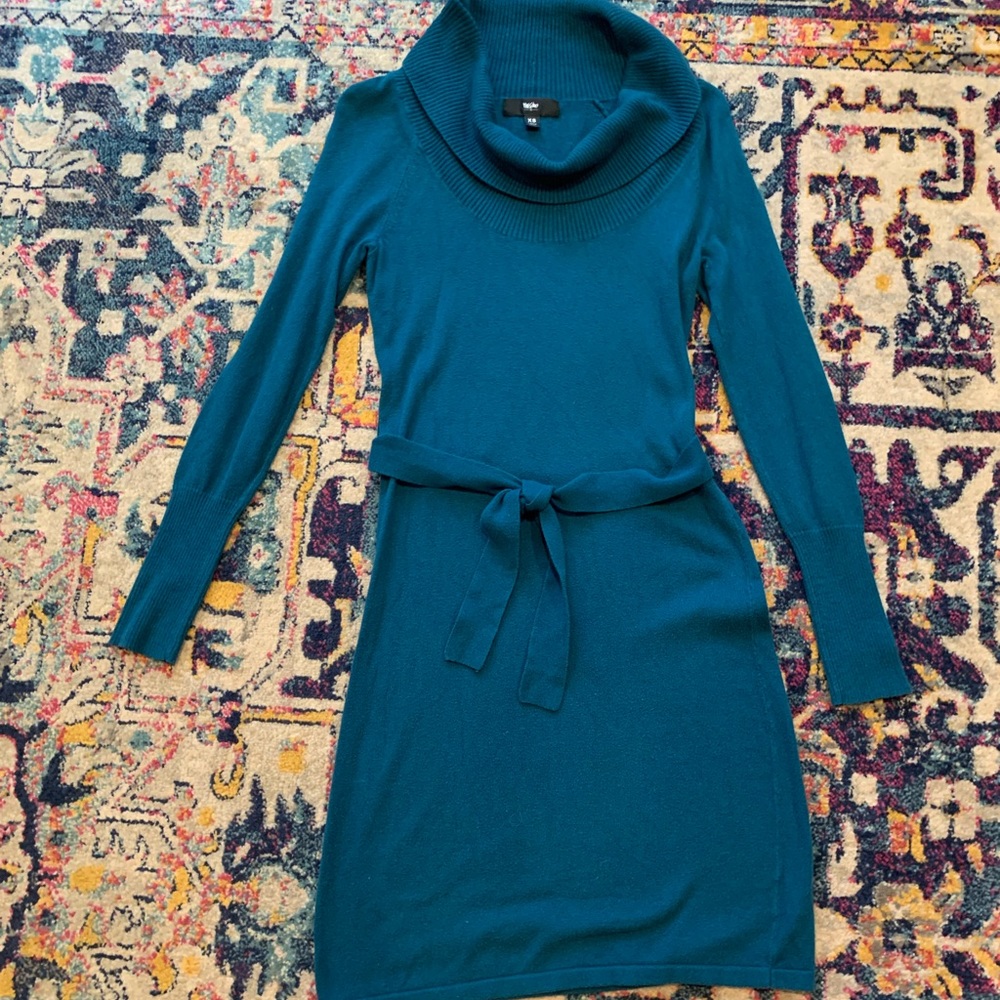 Teal lightweight sweater dress